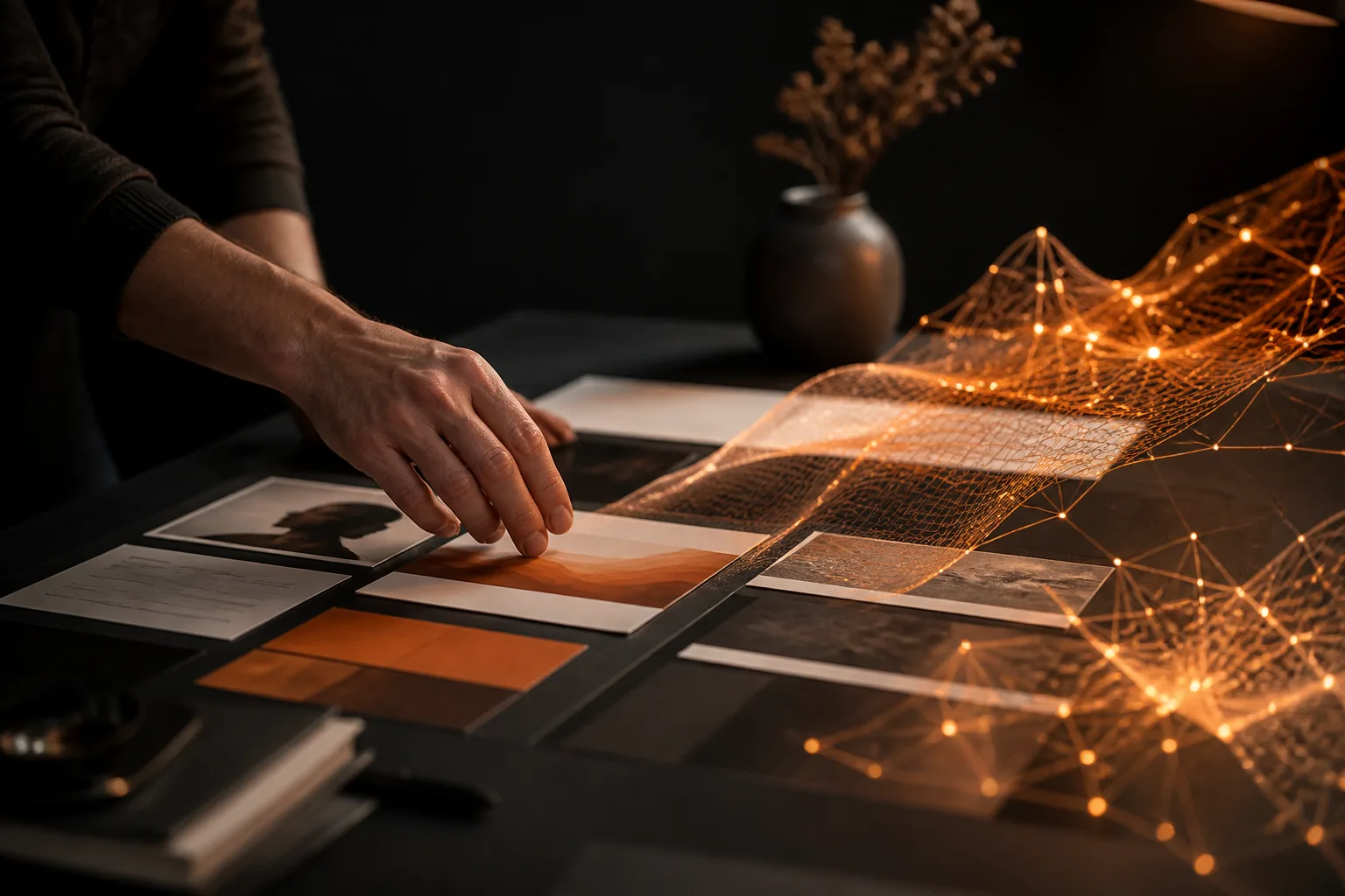A human creative process augmented by a warm computational form